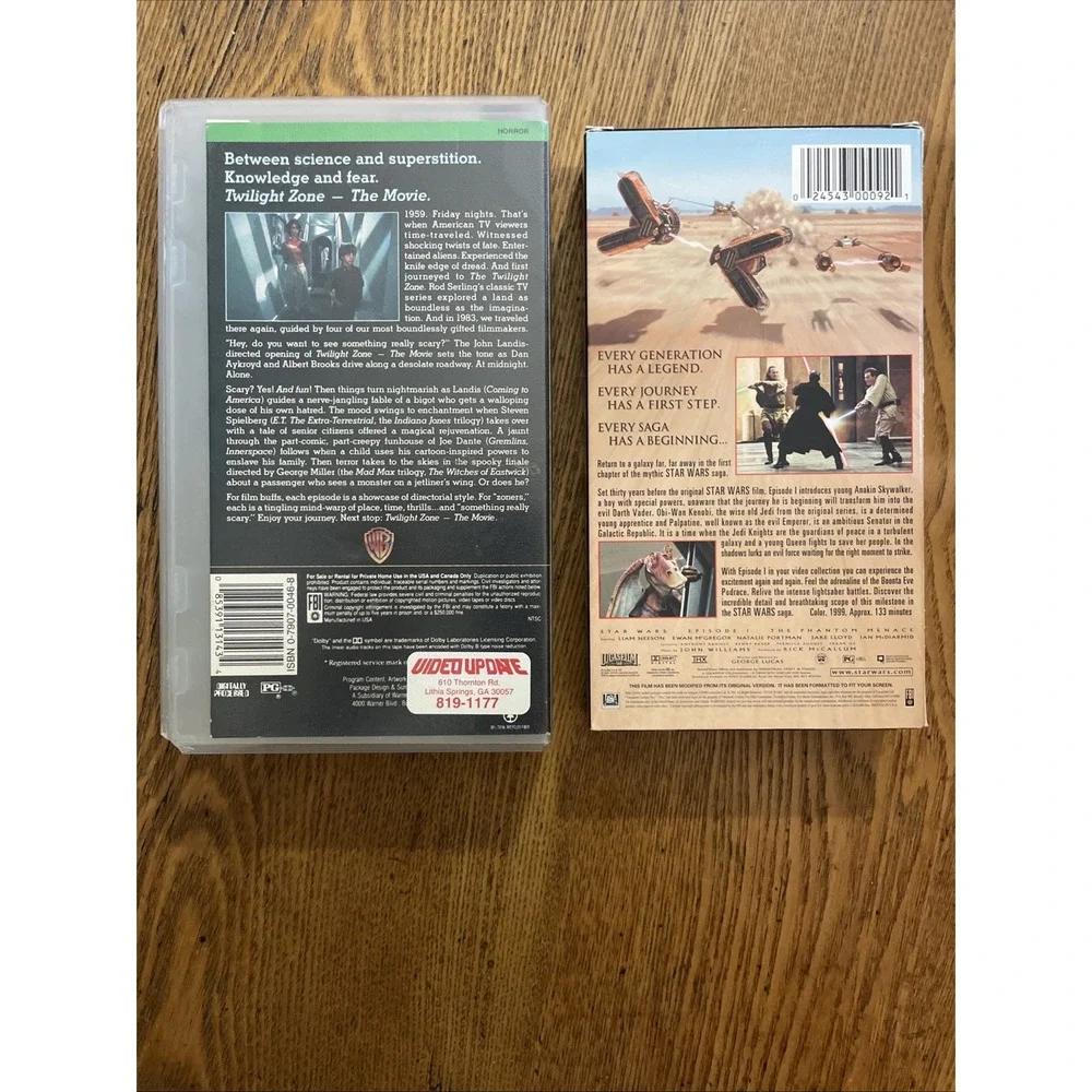 6 Vintage VHS - Highlander Twilight Zone Star Wars Mortal Kombat Spawn‎